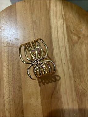 Gold Spiral Open Cuff Bracelet - Women